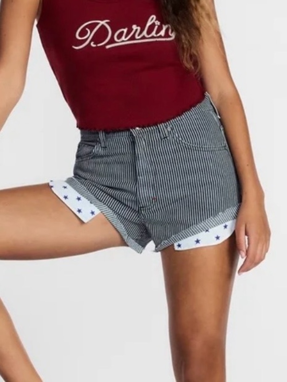 Kacey Musgraves LEE Shorts Cutoff Stripes NWT Size 6 Cheeky Booty